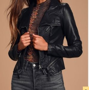 Lulu's Up on a Tuesday Black Vegan Leather Jacket